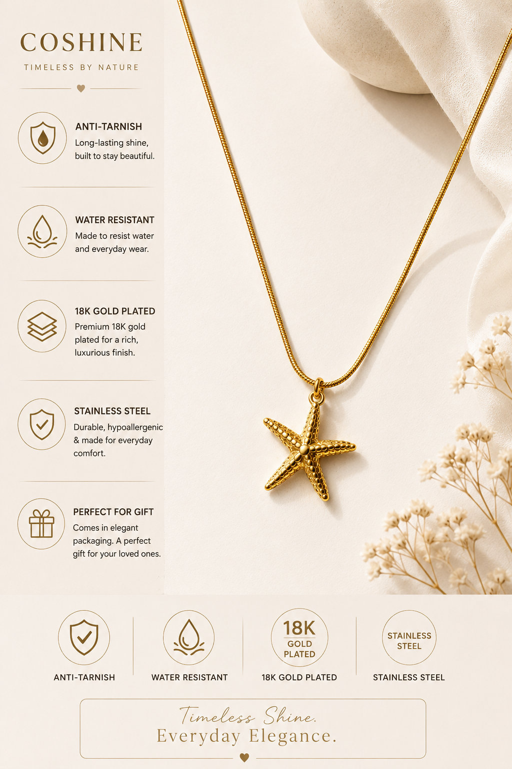 Starfish Pendant Necklace
