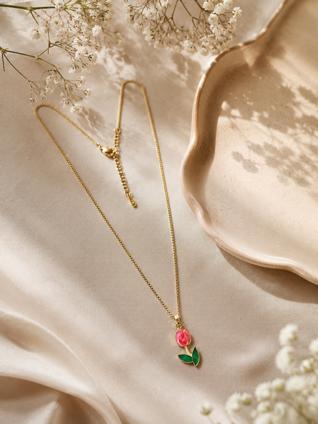Rose Blossom Pendant Necklace
