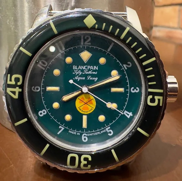  US Military FIfty Fathoms BLANCPAIN AQUA LUNG WristWatch ( Green Dial)