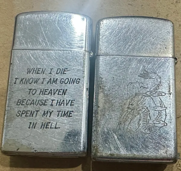 Vietnam War -US Military MACV SOG & 1st Infantry Division Zippo Lighter Mini (2pcs)