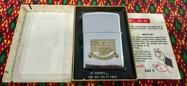 Vietnam War - Us Military Navy Riviver Division 554 Vietnam Zippo Lighter
