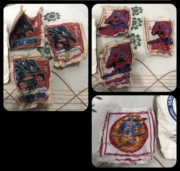 South Vietnam AirBorne Black Eagle Fly Silk Woven Patches Lot of 4 pcs