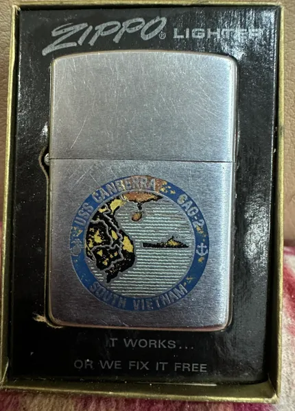 Vietnam War- Marines USS CANBERRA CAG-2 South Vietnam Navy Zippo Lighter