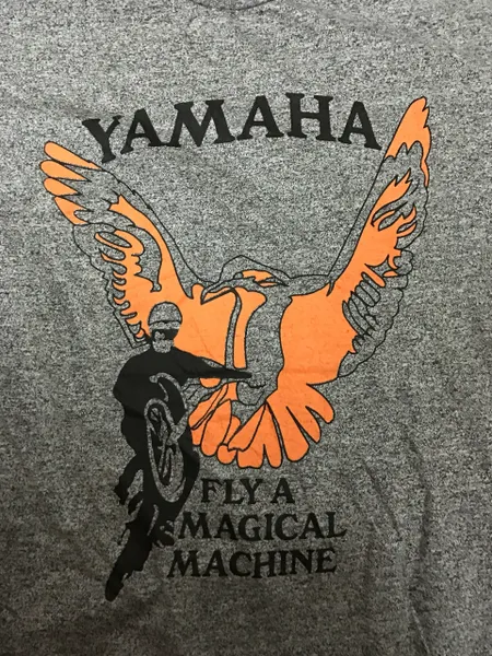VINTAGE YAMAHA FLY A MAGICAL MACHINE OF HOME ATLANTA OF 117 ORIGINAL 80'S TRI-BLEND T-SHIRT SIZE - MEDIUM 38 - 40