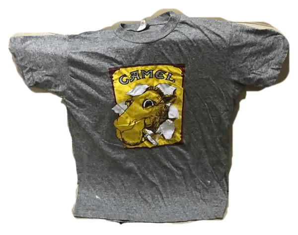 VINTAGE JOE CAMEL ORIGINAL 80'S TRI-BLEND T-SHIRT SIZE - MEDIUM 38 - 40
