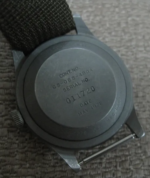 Original US Military GS-06S-4804 Wristwatch SER#011720 (MAY 1971) 