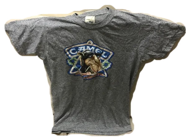 VINTAGE CAMEL SMOOTH CHARACTER ORIGINAL 80'S TRI-BLEND T-SHIRT SIZE - MEDIUM 38 - 40