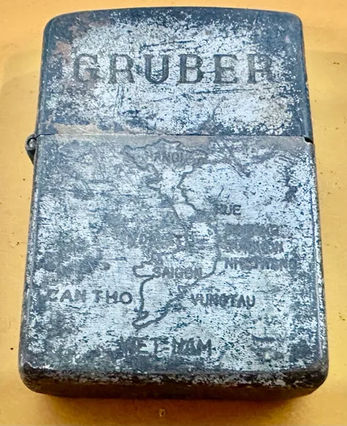 Vietnam War - US Military Gruber Fight in Saigon Map & Airforce Bird fly United Zippo Lighter