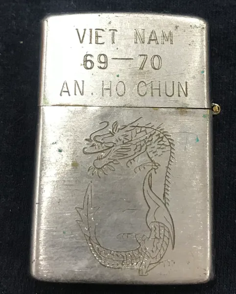 RVN Royal Lighter Saigon Map & Dragon God of The President of Thieu gift " AN HO CHUN "