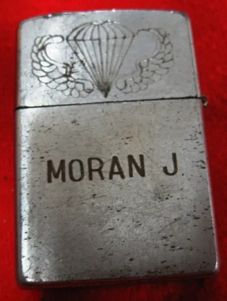 Vietnam War - US Military Airborne John S Cannan Para " Moran J " Zippo Lighter