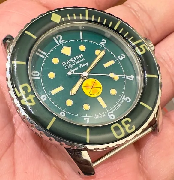  US Military FIfty Fathoms BLANCPAIN AQUA LUNG WristWatch ( Green Dial)