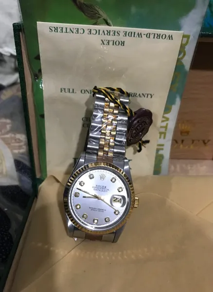 Reproduction Rolex Datejust Factory White Diamond Dial Fluted Bezel SS Watches