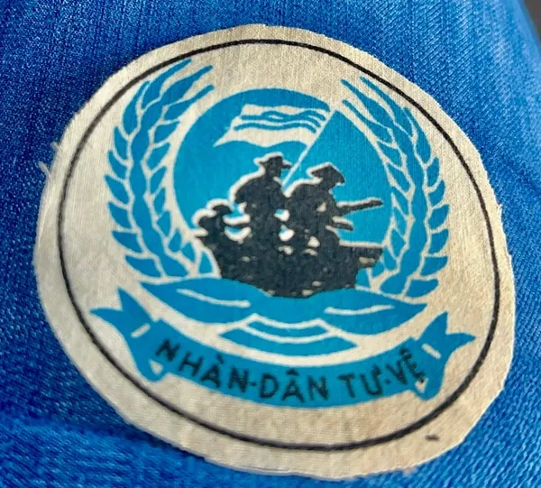 South Vietnam Sea Blue Nhan Dan Tu Ve Civil Defense Silk Patches