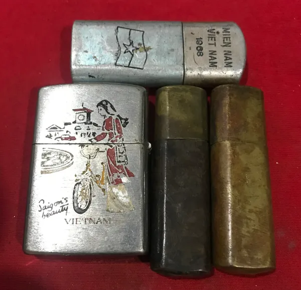 Vietnam Saigon Lighter & 3 Vietcong Lighters