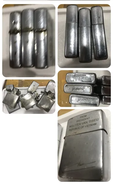 Vintage The President of Nguyen Van Thieu Zippo Lighters (3pcs)