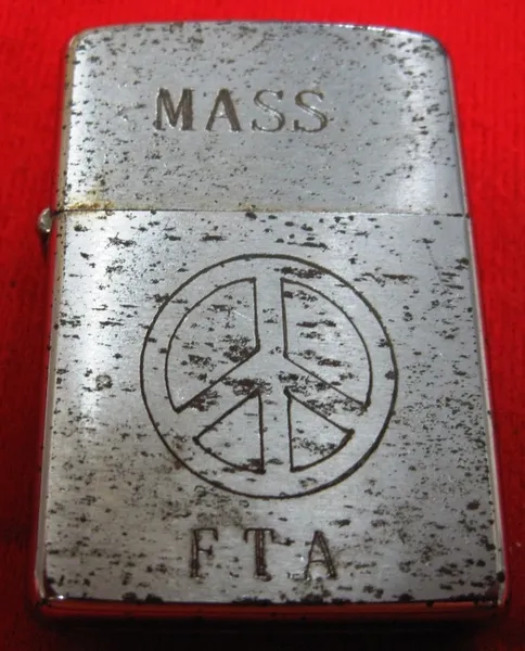 Vietnam War - US Military " Mass " FTA Peace War Zippo Lighter 70-71 Dragon