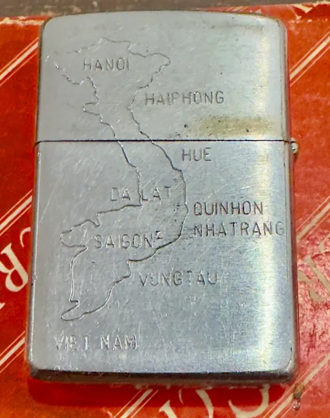 Vietnam War -US Military South Vietnamese “ Phan Ngoc Diep “Air Base Battle In Vietnam Map Zippo Lighter