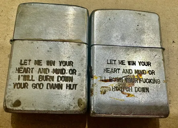 Vietnam War - US Military James Kinney & Sivert Zippo Lighter (2pcs)