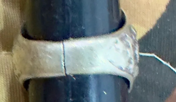 US Military Army United States Silver Ring ( Cut in Wear / Broken size unclear stamped)