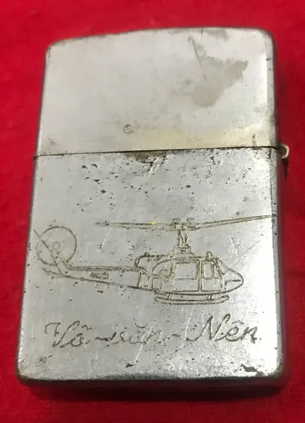 Vietnam War- 1st Cav Div AirMobile US Helicopter Infantry Zippo Lighter