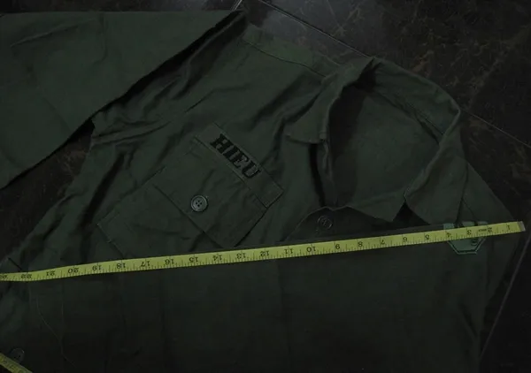 ARVN GREEN OD 107 SHIRT & PANT "HIEU" 2ND INFANTRY DIVISION SILK WOVEN PATCH