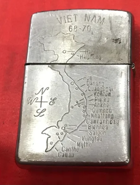 Vietnam War- " Buck " AIR OPS SAIGON MAP Zippo Lighter