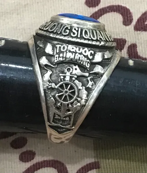 SVN Military Silver Ring Truong Si Quan Hai Quan Nha Trang  Ring Josten's Sterl Size 10