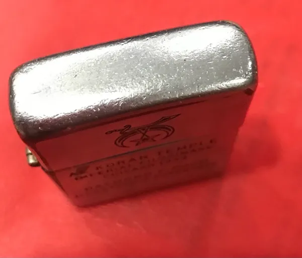 US War -1949 CHICAGO AL KORAN TEMPLE IMPERIAL PILRIMAGE " RAYMOND P.PUGH" ILLUSTRIOUS POTENTATE Zippo Lighter
