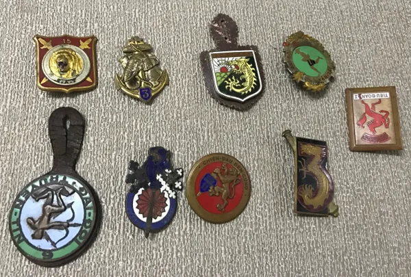 French indochina 9 Badges/Insignes in war 9 Bages on sale