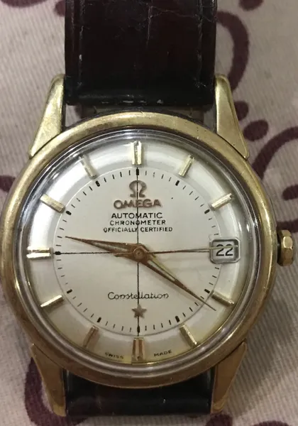 Original Vintage De luxe Omega Constellation * Automatic Chronometre Officially Certificated Watches " Two metal " Gold/Steel" Model :1950