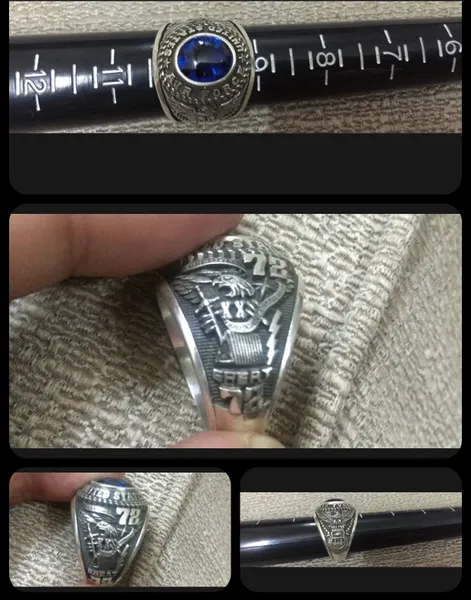 United States *Air Force* Ring Blue Stone Size 10