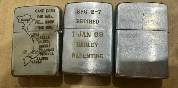Vietnam War - US Military Saigon GirlsMap- SFC E-7 Harley - Vietnam Navy Seals Zippo Lighter(3pcs)