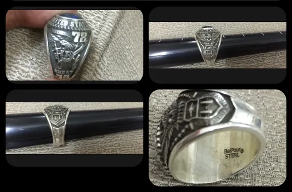 United States *Air Force* Ring Blue Stone Size 10