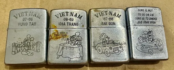 Vietnam War - US Military Mickey Mouse Zippo Lighter (4pcs)