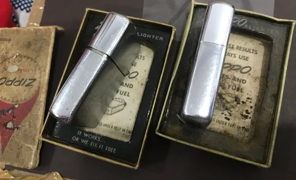 The President of Nguyen Van Thieu Signed (Damage Box) Zippo Lighters (2pcs)