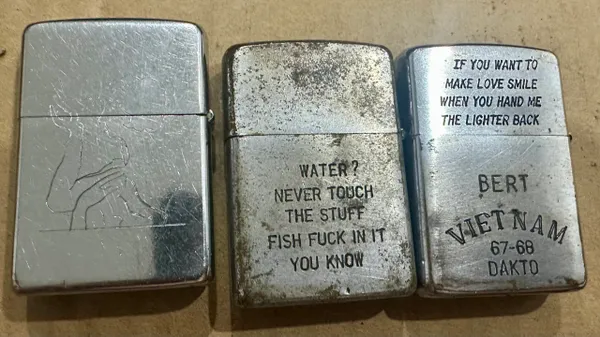 Vietnam War - Vietnam Military Saigon - Laikhe - Dakto Nude Girls Zippo Lighter (3pcs)
