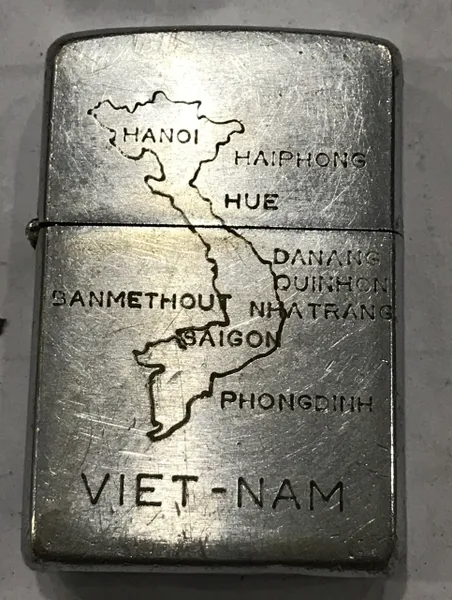 Vietnam War - Vietnam Map 66-66 Skip & Polly Zippo Lighter