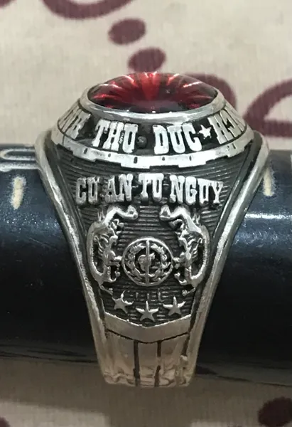 SVN Military Silver Ring Truong Bo Binh Thu Duc QLVNCH Ring Josten's Sterl Size 11