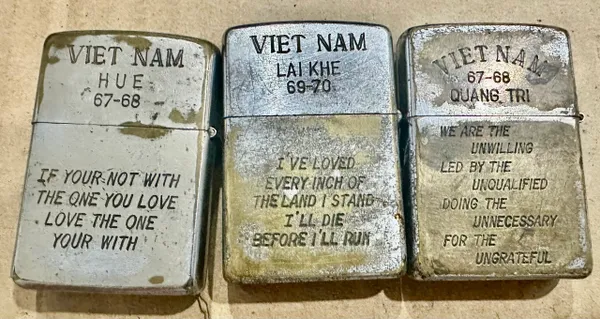 Vietnam War - US Military Nude Girls “ Hue - Laikhe - Quang Tri “ Zippo Lighter (3pcs)