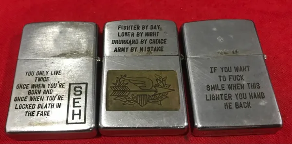 Vietnam War - Airborne & Air wing & Mickey Zippo Lighter (3pcs)
