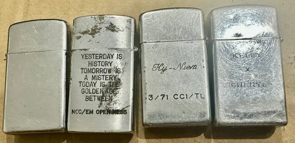 Vietnam War - South Vietnam Military Medical & 1st Cav Div & Viet Girl 1971 & Kelly - Cheryl Zippo Lighter Mini (4 Pcs)