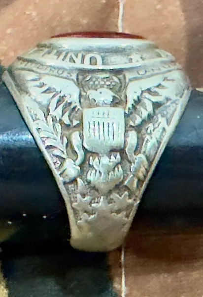US Military Army United States Silver Ring ( Cut in Wear / Broken size unclear stamped)