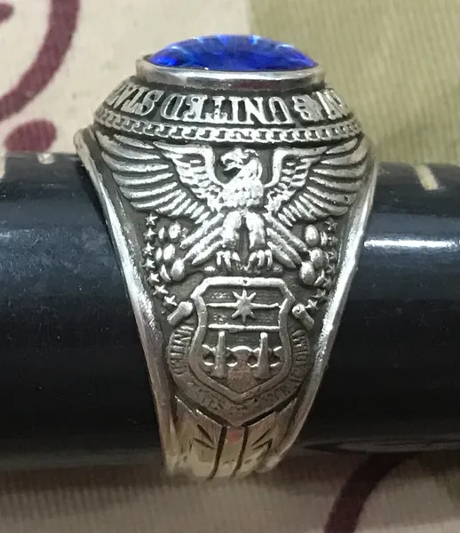 US Military Silver Ring United States AirForce * Academy * Ring  Josten's Sterl Size : 10 1/2 ~11