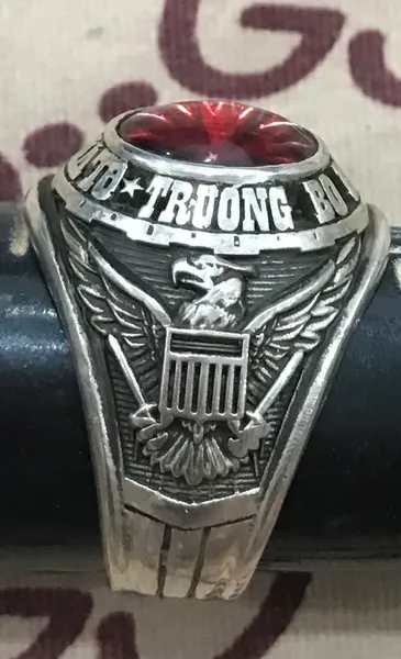 SVN Military Silver Ring Truong Bo Binh Thu Duc QLVNCH Ring Josten's Sterl Size 11