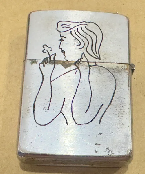  Vietnam War- 116th AHC Cu Chi Vietnam 66-67 Nude Girl Zippo Lighter