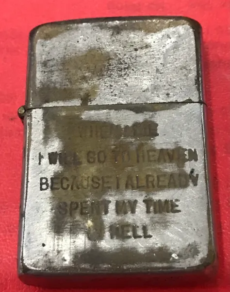 Vietnam War- Snoopy Dog " Curse this stupid War " Zippo Lighter