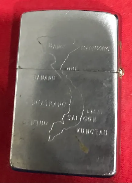 Original Vietnam War -South Vietnamese Soilder name & Map Zippo Lighter
