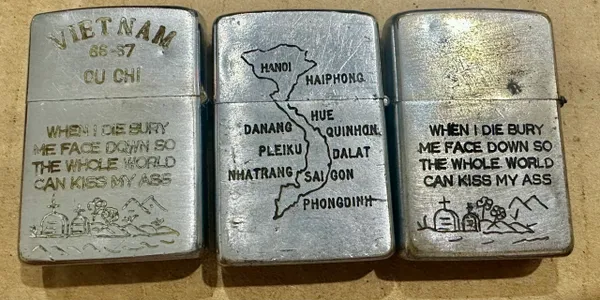 Vietnam War - Mickey Mouse & Saigon Map Zippo Lighter (3pcs)