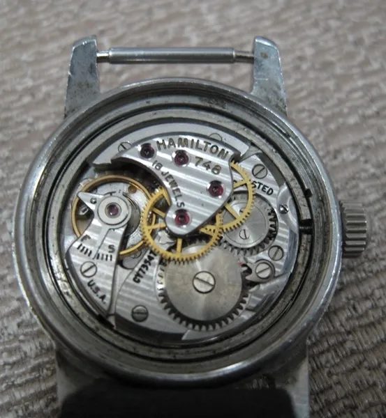 ORIGINAL US Military Hamilton 748 Wristwatch ORIGINAL ALL WAR IN WATCH