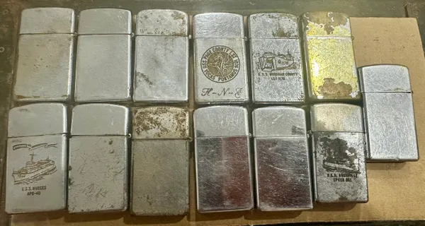 Vietnam War - US Military Navy USS Mini Zippo Lighter (13pcs)
